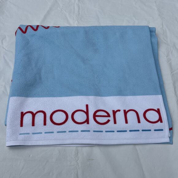 Unbranded Other - Moderna Bath Beach Towel Pharmaceutical Pharma Promo 34x58” Preowned